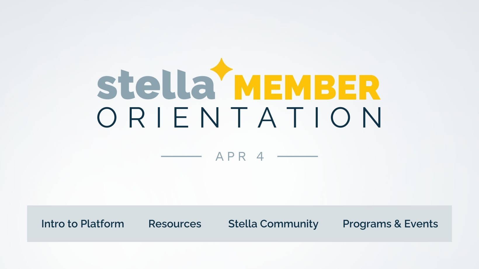 April 4 Member Orientation